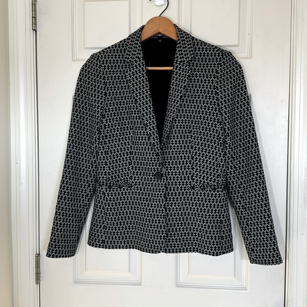 Express Blazer Black & White Beautiful Pattern Size 6